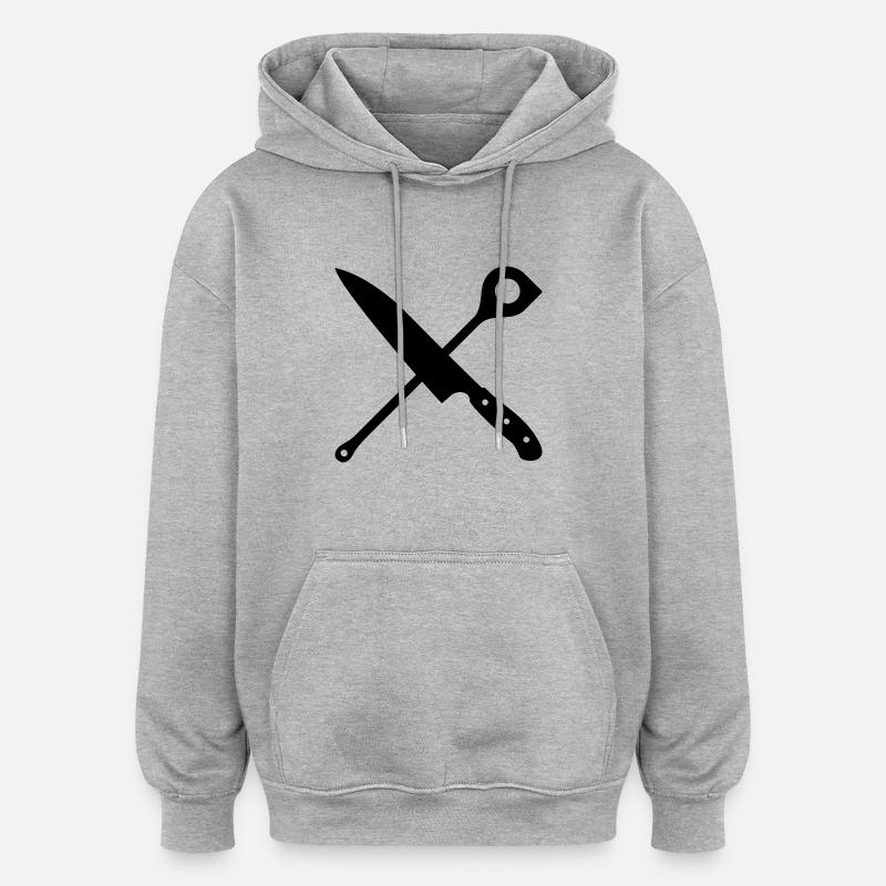 Messer & Kochlöffel - Oversized Unisex Hoodie - Grau meliert