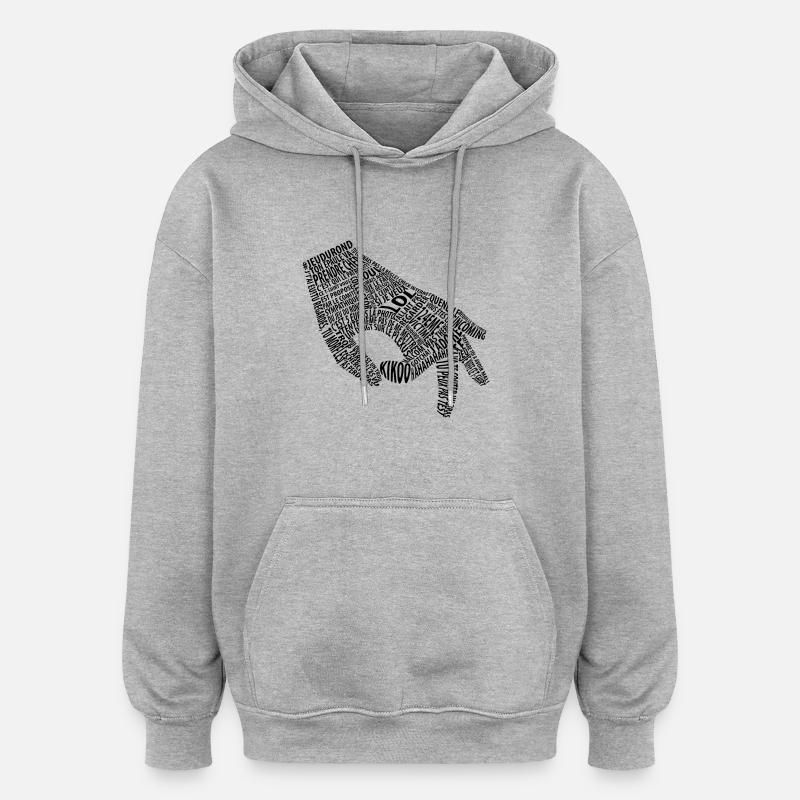 Jeu du rond noir (mème) - Sweat à capuche oversize unisexe - gris chiné