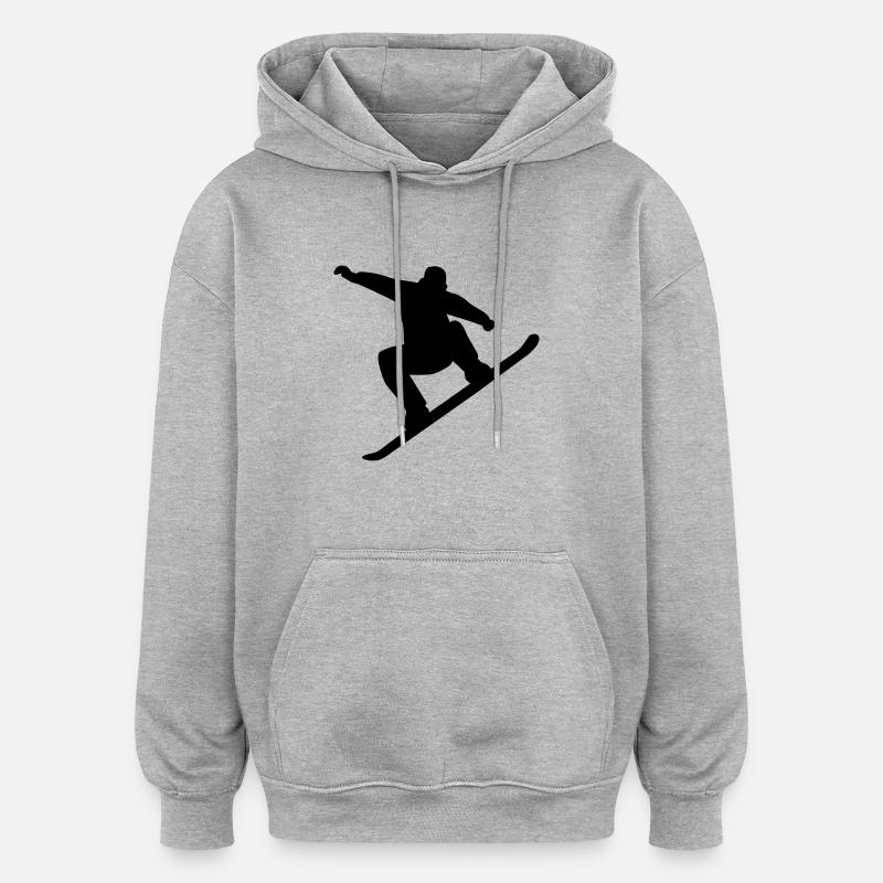 Snowboarding - Sweat à capuche oversize unisexe - gris chiné