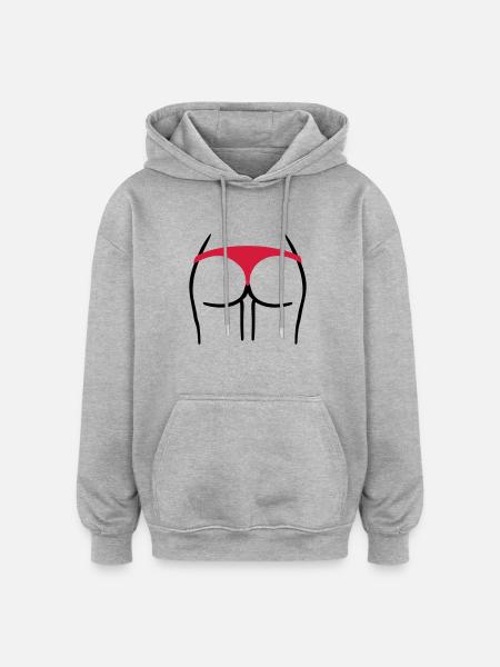 Po - Oversized Unisex Hoodie - Grau meliert