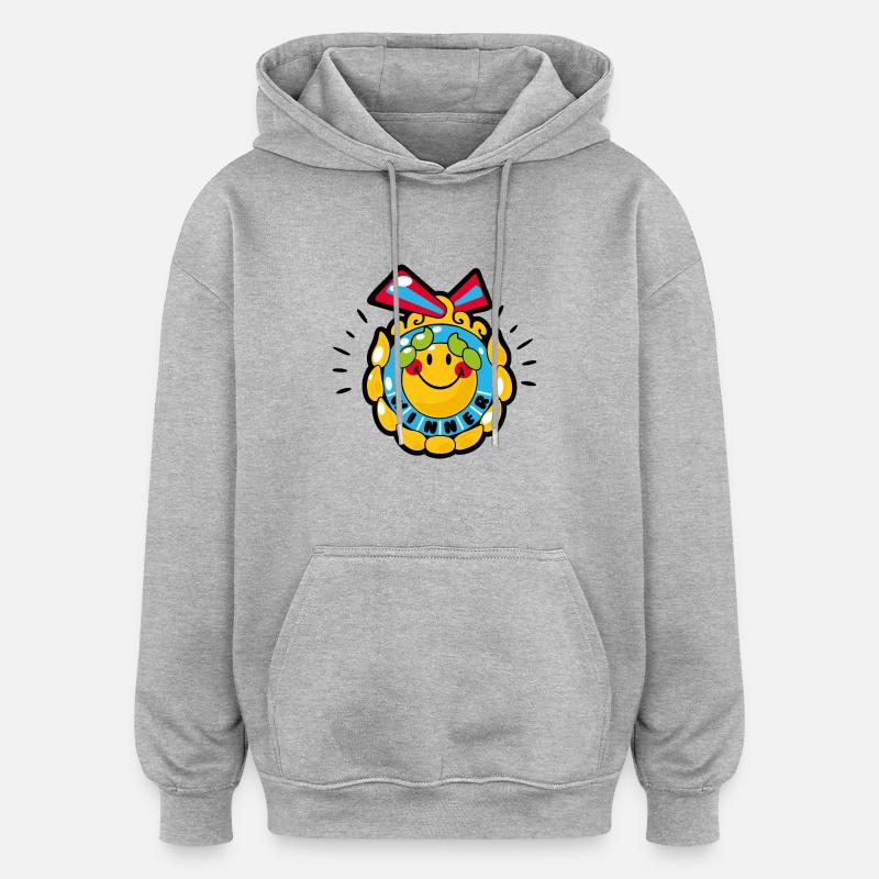 Smiley Winning Medal - Oversized luvtröja unisex - gråmelerad