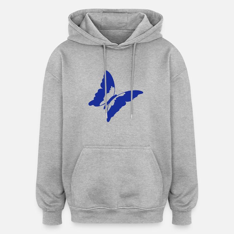 butterfly_01 - Oversized Unisex Hoodie - Grau meliert