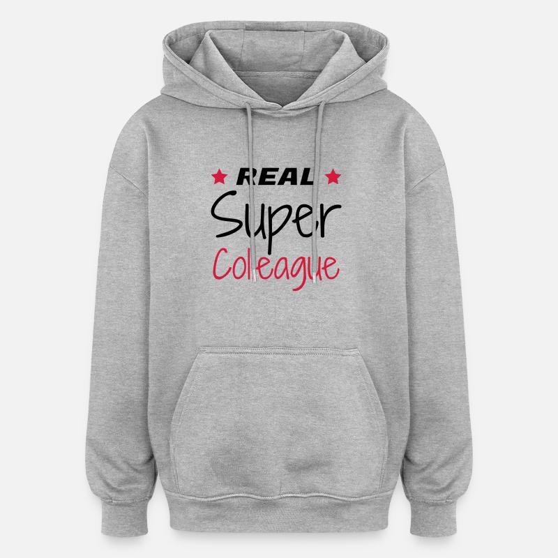 collègue / entreprise / travail / bureau - Sweat à capuche oversize unisexe - gris chiné