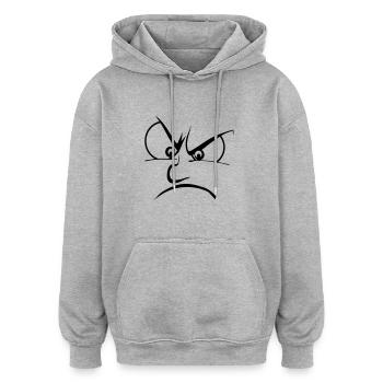 Wut / Zorn / Frust - Oversized Unisex Hoodie - Grau meliert - Vorne - Noah (186cm)