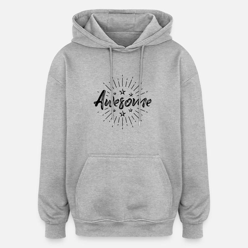 awesome - Oversized Unisex Hoodie - Grau meliert