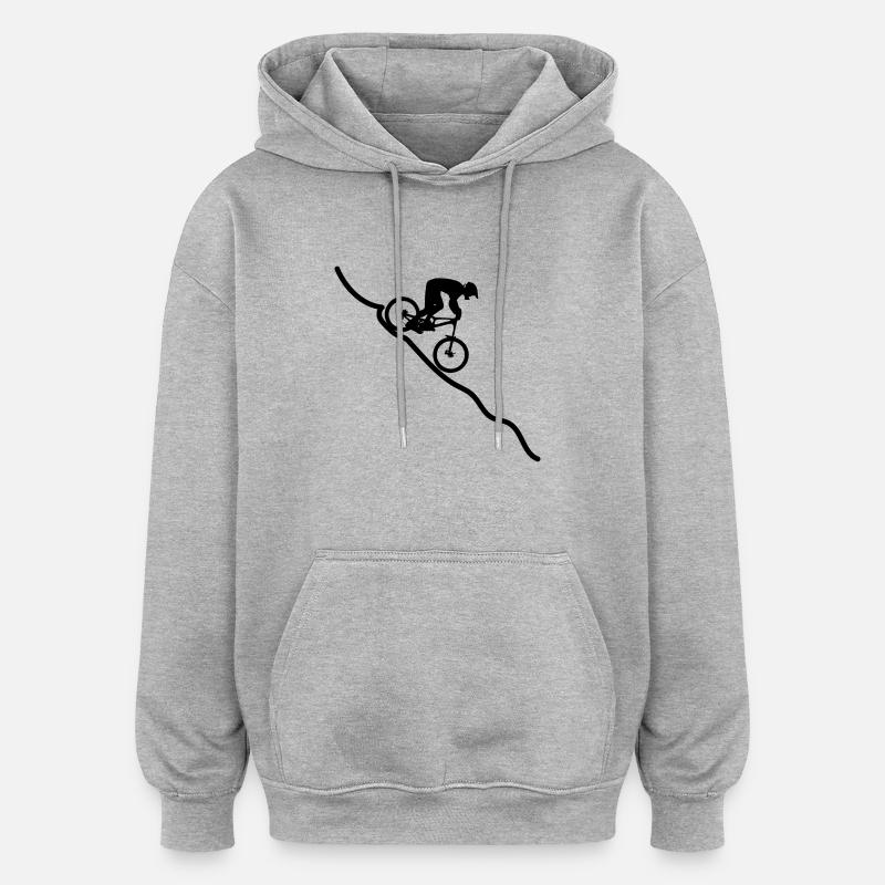 VTT Sports Vélo - Sweat à capuche oversize unisexe - gris chiné