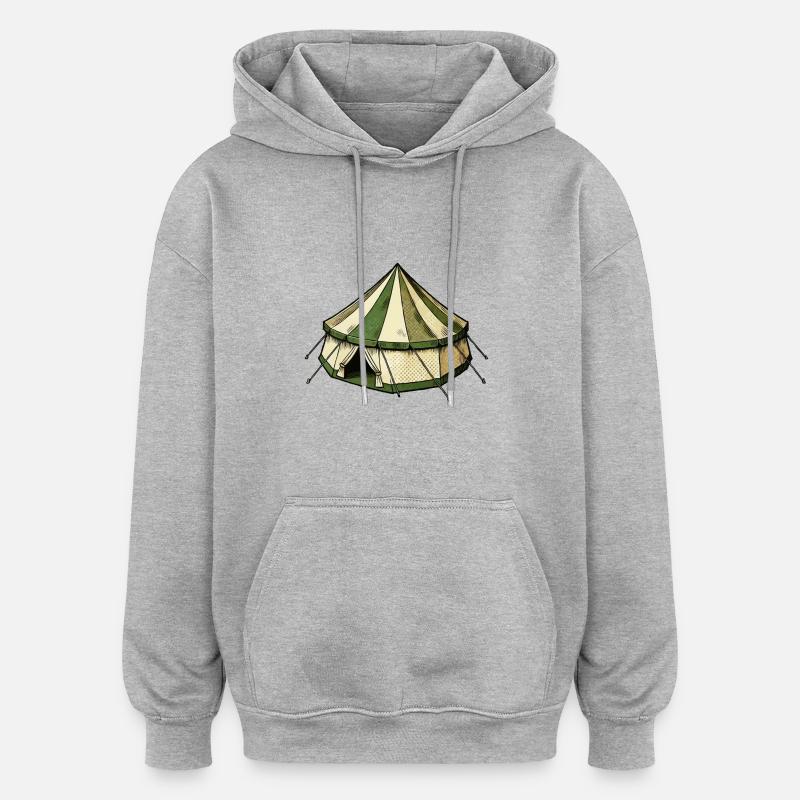 tente - Sweat à capuche oversize unisexe - gris chiné