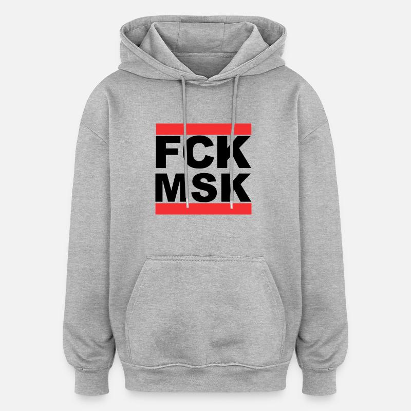 FCK MSK - Sweat à capuche oversize unisexe - gris chiné