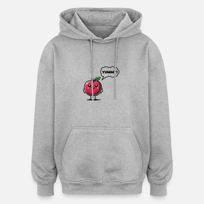 Bande dessinée Apple - Sweat à capuche oversize unisexe - gris chiné