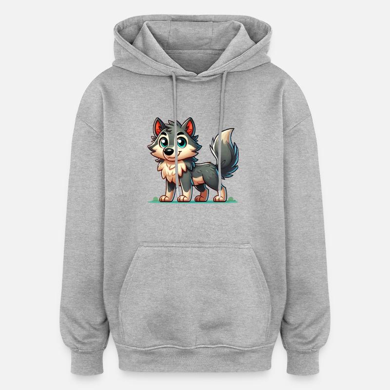 Wolf Comic 1 - Oversized Unisex Hoodie - heather grey