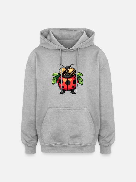 Ladybug Comic Holiday - Oversized Unisex Hoodie - heather grey