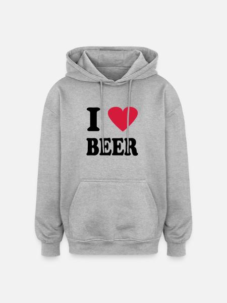 beer - Oversized Unisex Hoodie - Grau meliert