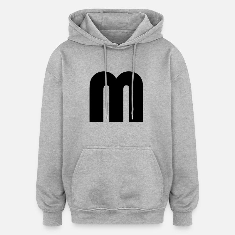 Capital M - Sweat à capuche oversize unisexe - gris chiné