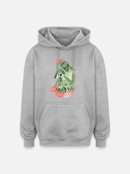 Buddha - Oversized Unisex Hoodie - Grau meliert