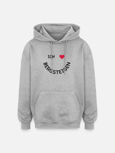Bergsteigen - Oversized Unisex Hoodie - Grau meliert