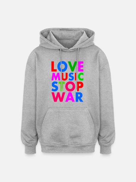 Stop war - Oversized Unisex Hoodie - heather grey