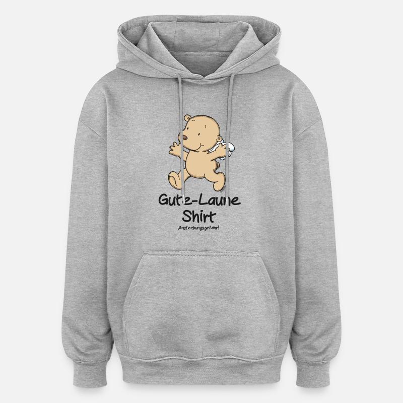 Engel_Teufel Gute Laune_schwarz - Oversized Unisex Hoodie - Grau meliert