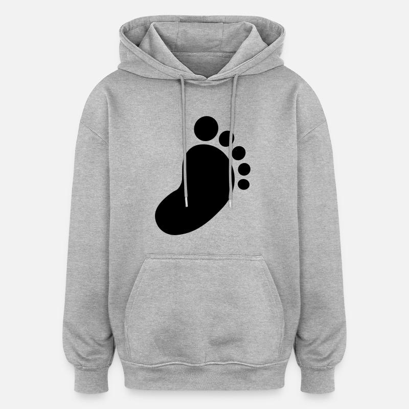 pied - Sweat à capuche oversize unisexe - gris chiné