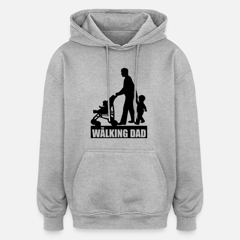 Walking Dad 2 - Oversized Unisex Hoodie - Grau meliert