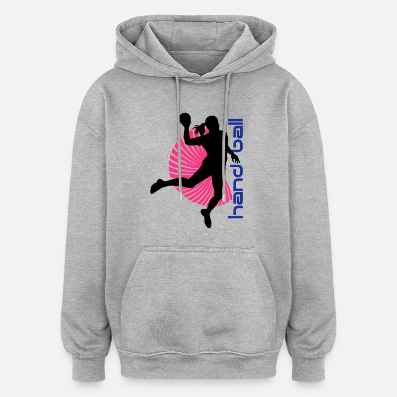 Handball spirale - Sweat à capuche oversize unisexe - gris chiné