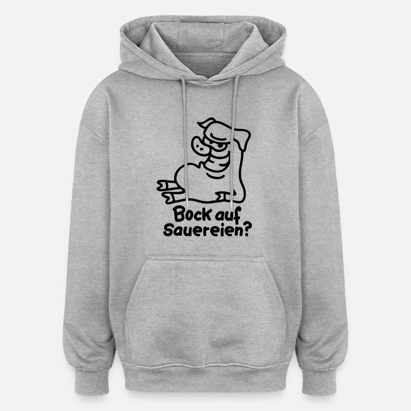 Bock on smut - line - Oversized Unisex Hoodie - heather grey