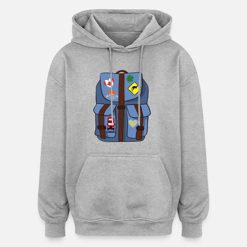 Sac à dos - Sweat à capuche oversize unisexe - gris chiné