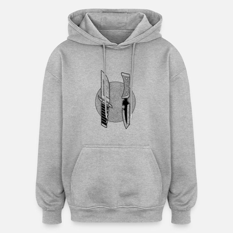 knifes - Sweat à capuche oversize unisexe - gris chiné