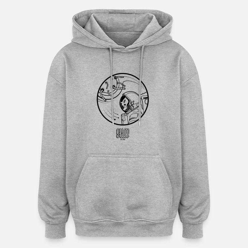 CRAZY SPACE - Oversized Unisex Hoodie - heather grey
