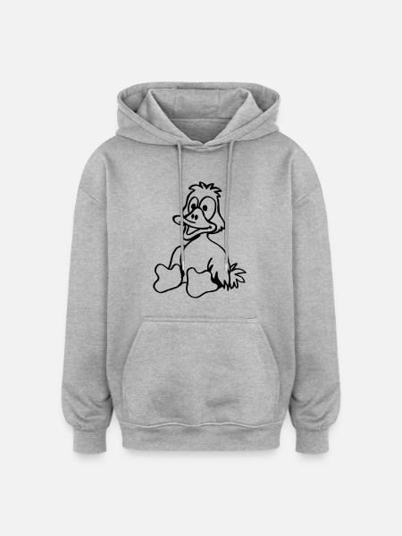 Entchen - Oversized Unisex Hoodie - Grau meliert