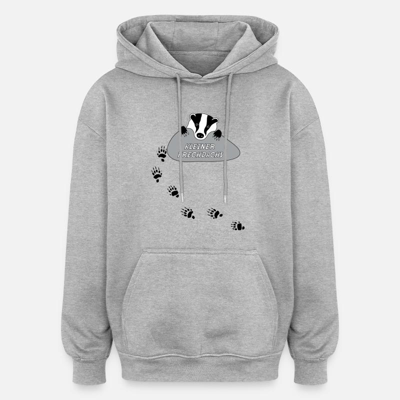 Frechdachs piccoli Badger sfacciato traccia - Felpa con cappuccio unisex oversize - grigio melange