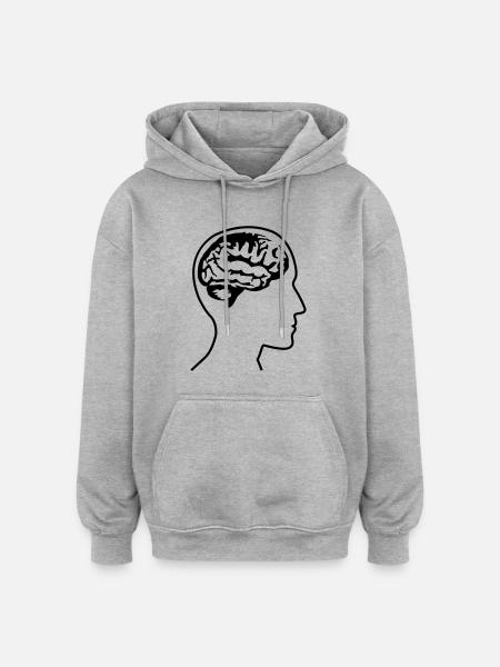 brain_head___f1 - Oversized Unisex Hoodie - heather grey