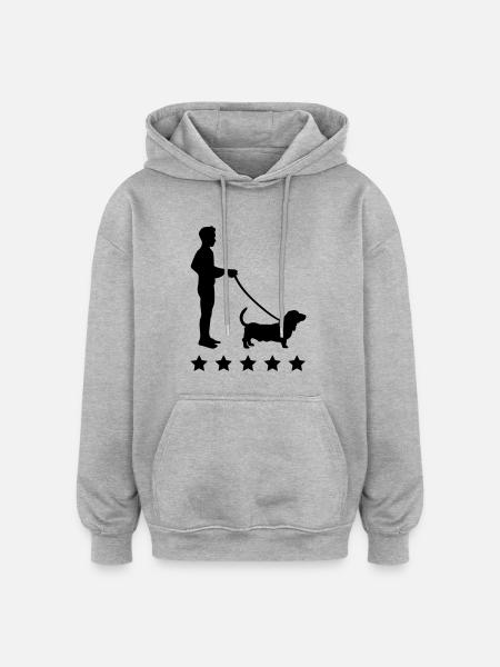 gassi_gehen_sterne_c1 - Oversized Unisex Hoodie - heather grey