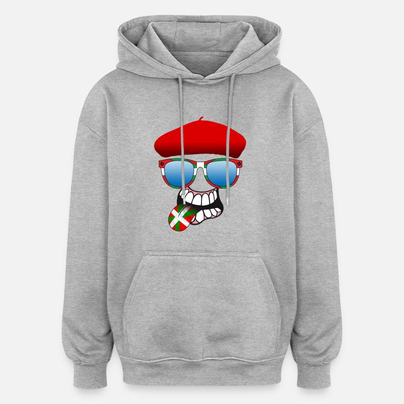 Baskische smiley 6 - Oversized Unisex Hoodie - Grau meliert