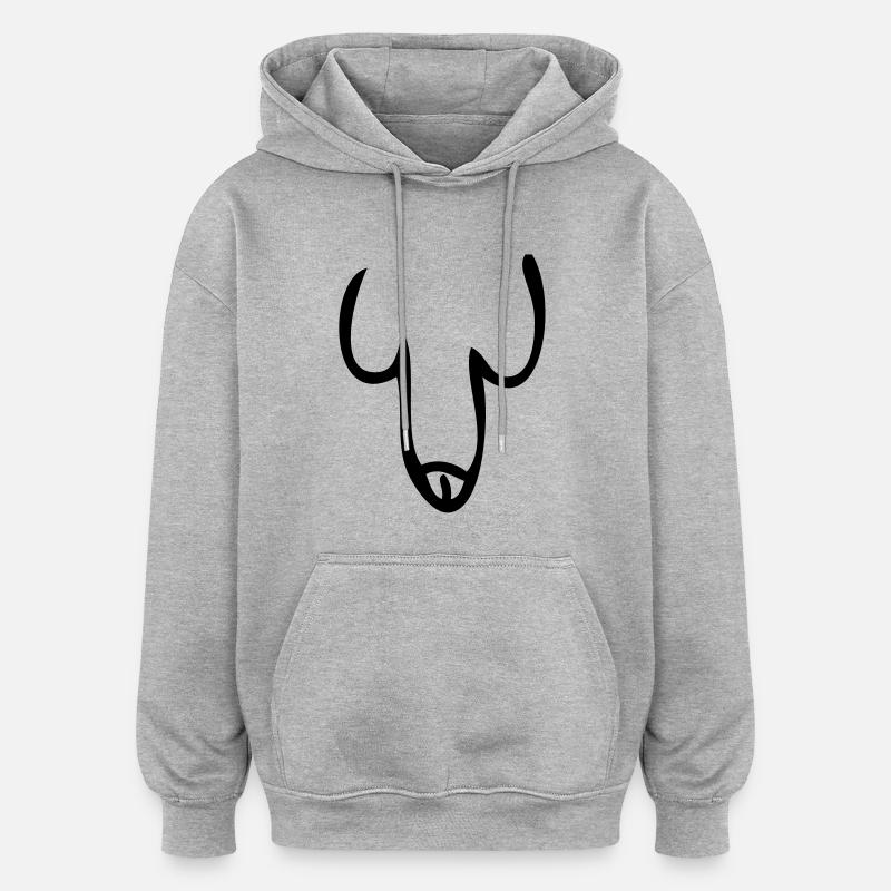 pene - Sweat à capuche oversize unisexe - gris chiné