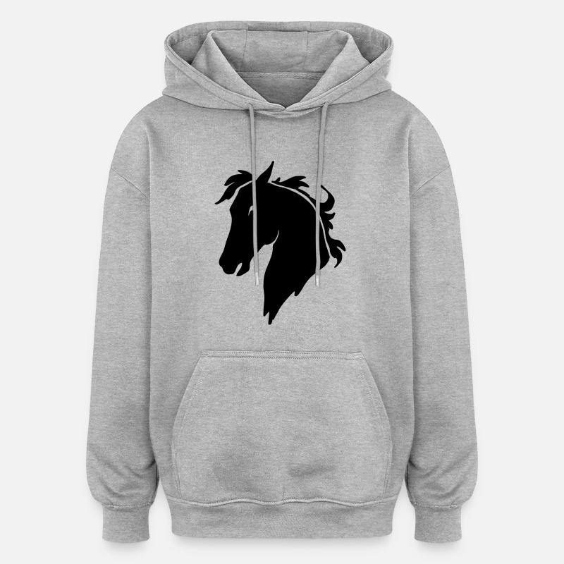 Tête de Cheval - Sweat à capuche oversize unisexe - gris chiné