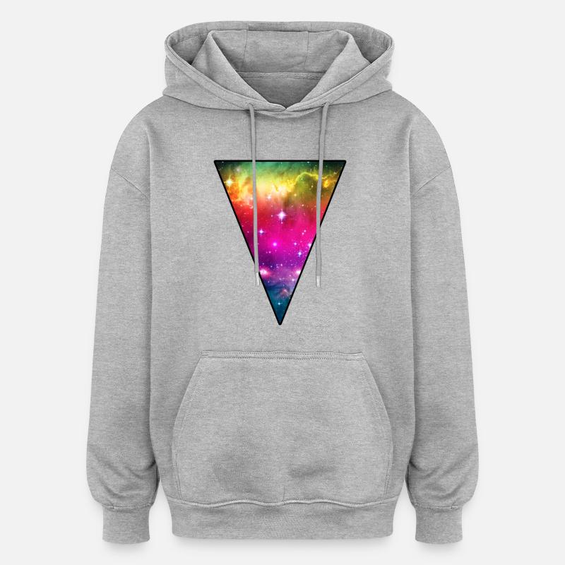 Espace arc en ciel - Sweat à capuche oversize unisexe - gris chiné