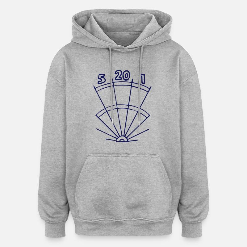 Tops fléchettes (ID: 010004) - Sweat à capuche oversize unisexe - gris chiné