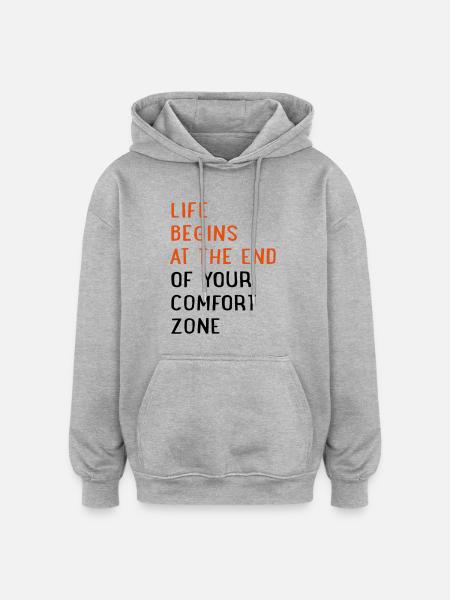 Motivation - Oversized Unisex Hoodie - Grau meliert