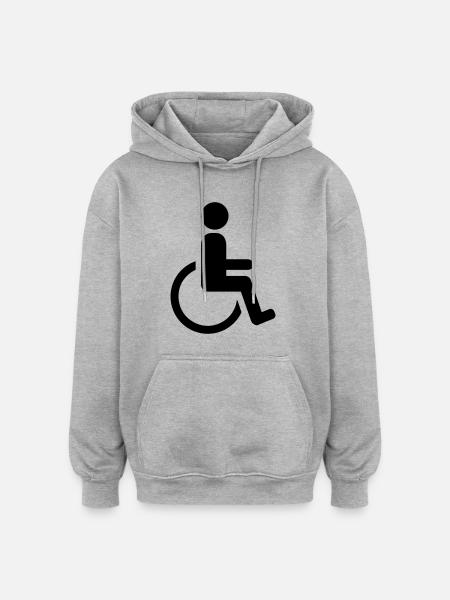 Rollstuhl - Oversized Unisex Hoodie - Grau meliert