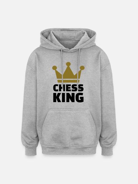 Chess King - Oversized Unisex Hoodie - heather grey