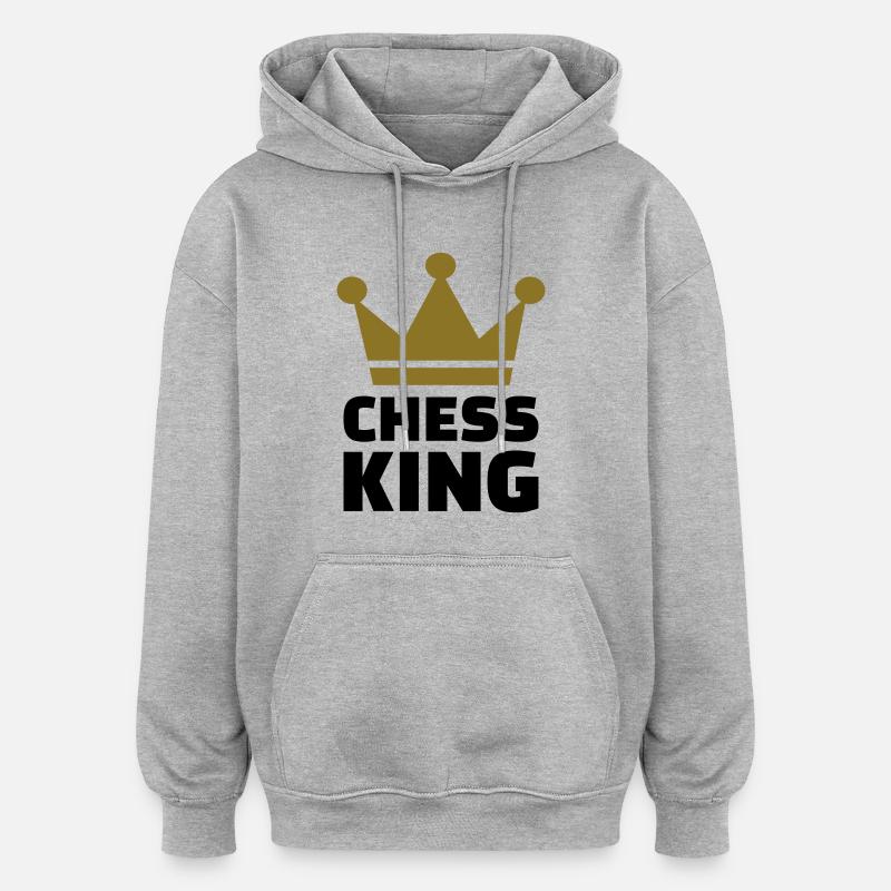 Chess King - Oversized Unisex Hoodie - heather grey
