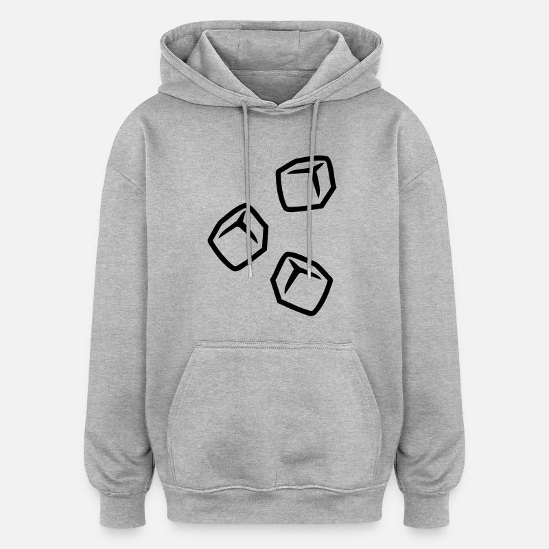 Eiswürfel - Oversized Unisex Hoodie - Grau meliert