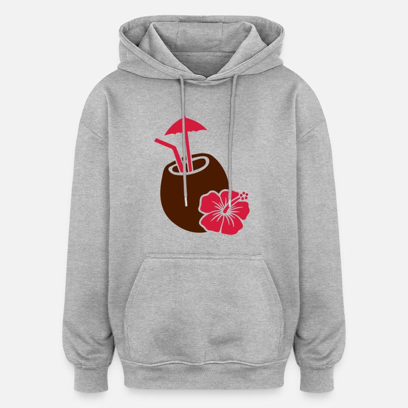 Noix de coco - Sweat à capuche oversize unisexe - gris chiné