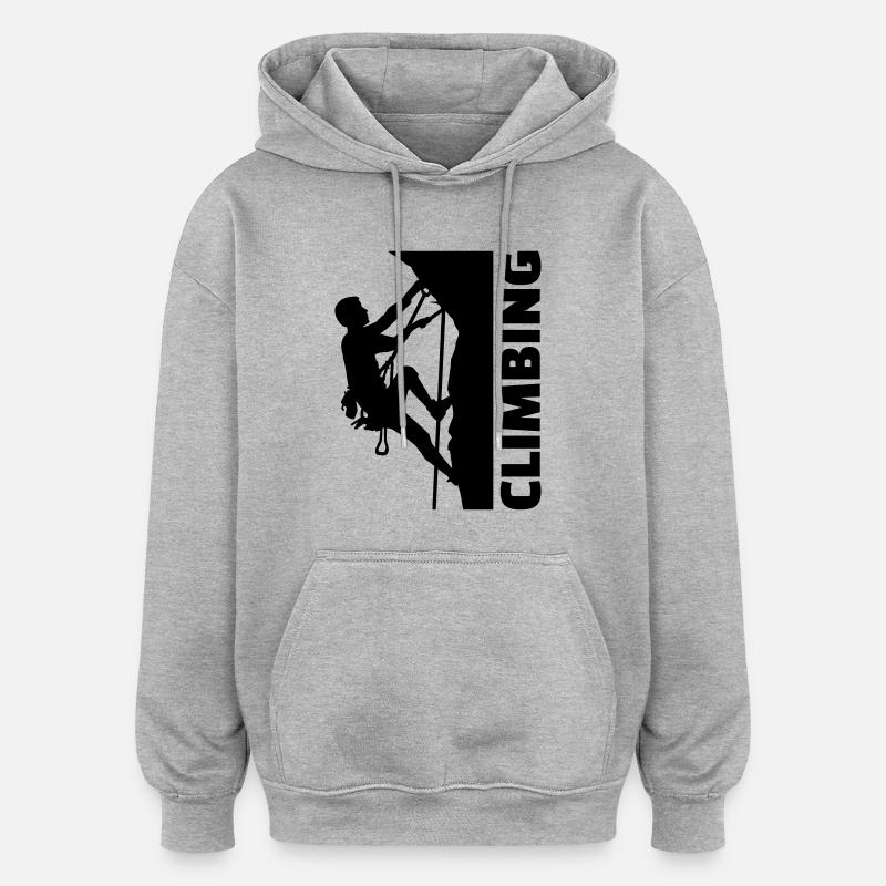 Climbing - Sweat à capuche oversize unisexe - gris chiné