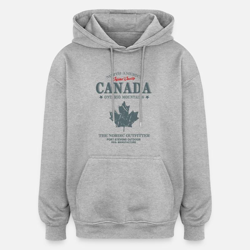 Canada -Maple Leaf - Oversized Unisex Hoodie - Grau meliert