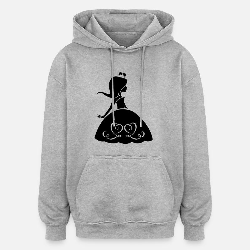 prinzessin_001 - Sweat à capuche oversize unisexe - gris chiné