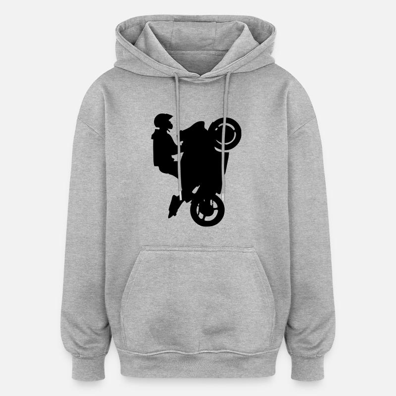 Wheeling - Sweat à capuche oversize unisexe - gris chiné