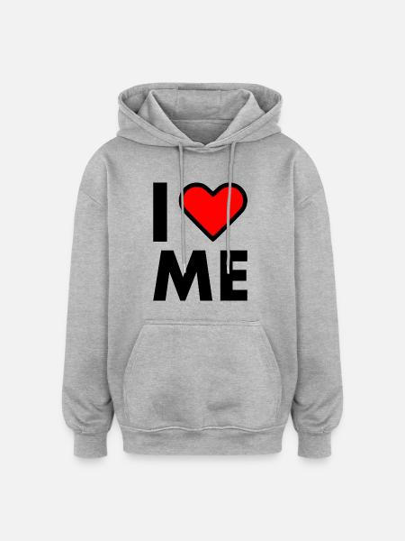 I love me - Oversized Unisex Hoodie - heather grey