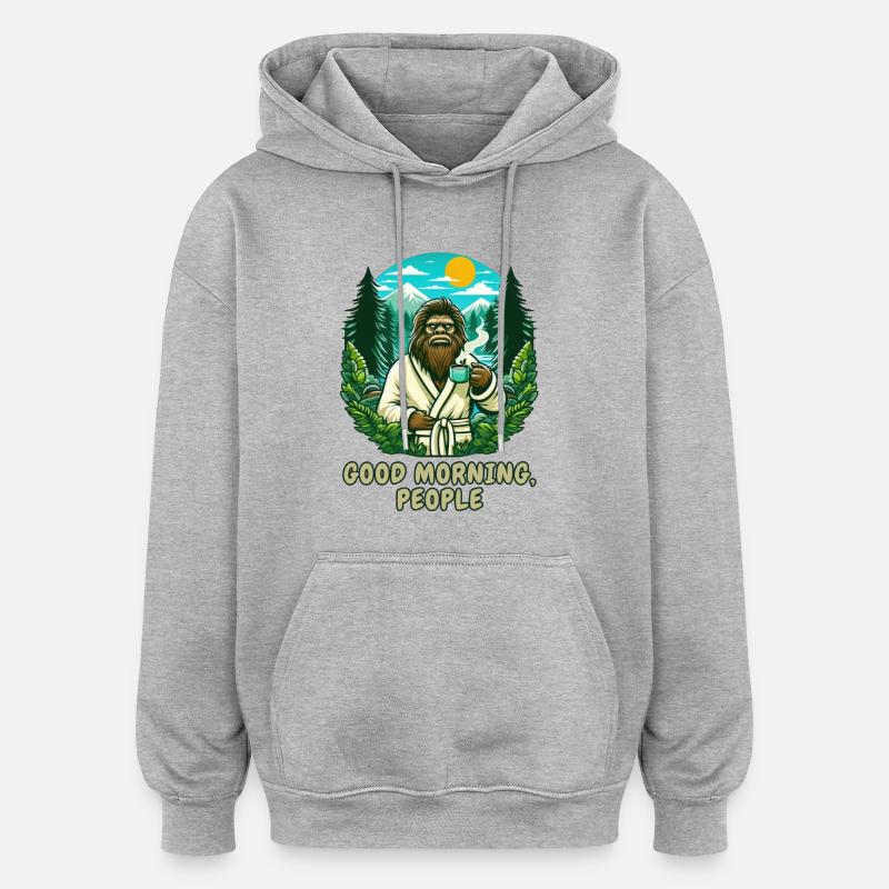 Sasquatch Der Morgenmensch - Oversized Unisex Hoodie - Grau meliert