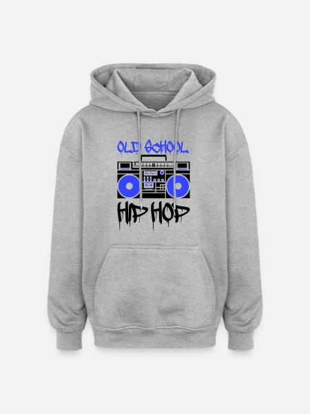 Ghetto blaster old school - Oversized Unisex Hoodie - heather grey